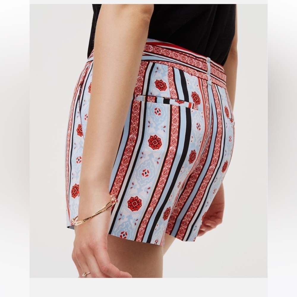 LOFT Women's Red and Black Patterned Shorts - Picture 2 of 6